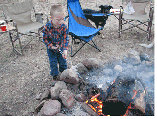 Camping and Campfire Grilling Hot Dogs 2